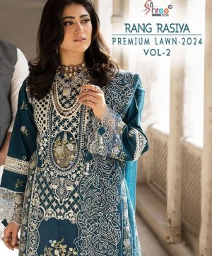 SHREE FABS RANG RASIYA PREMIUM LAWN VOL 2 PAKISTANI SALWAR SUIT SUPPLIER IN SURAT