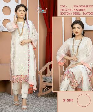 SHREE FABS S 597 PAKISTANI SUITS IN INDIA