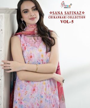 SHREE FABS SANA SAFINAZ CHIKANKARI COLLECTION VOL 5 COTTON PRINT SALWAR SUIT WHOLESALER