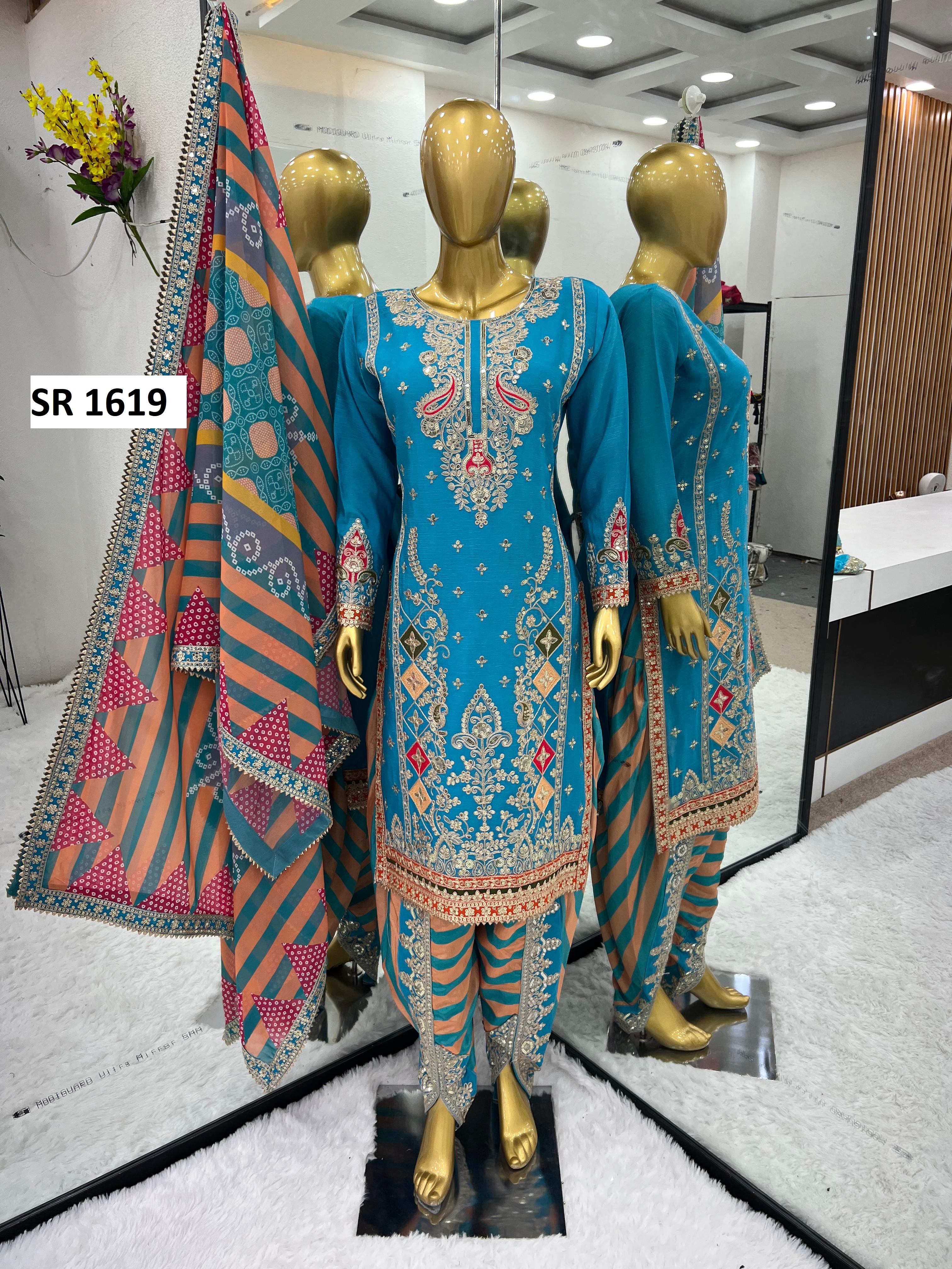 SHREE HARI SR 1619 A DESIGNER SUITS WHOLESALE