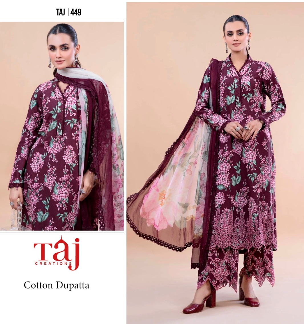 TAJ CREATIONS 449 PAKISTANI COTTON SUITS