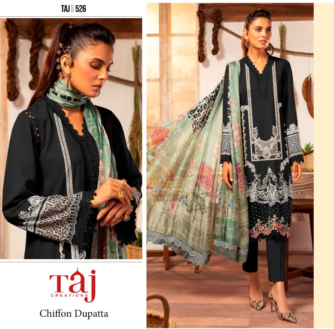 TAJ CREATIONS 526 PAKISTANI COTTON SUITS