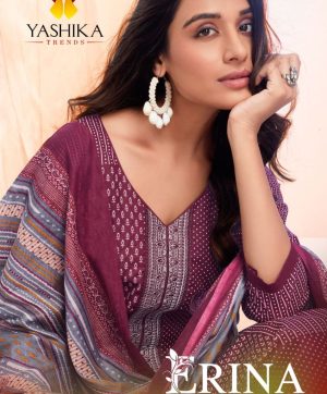 YASHIKA TRENDS ERINA TOP NECK EMBROIDERED SALWAR SUIT WHOLESALER IN SURAT