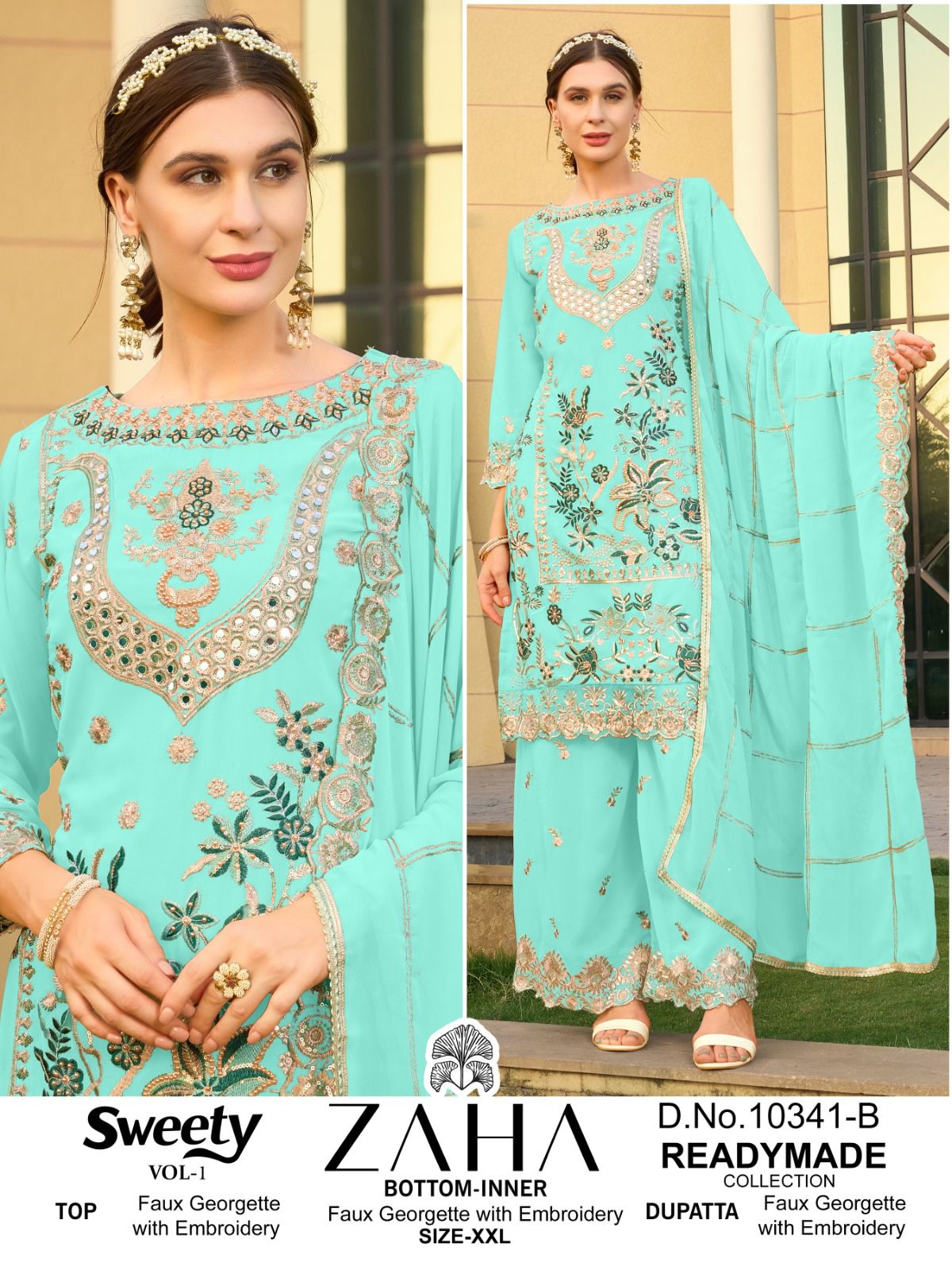 ZAHA 10341 A B C D SWEETY VOL 1 READYMADE SUITS