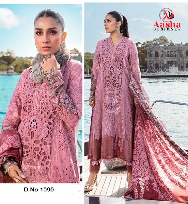 AASHA DESIGNER 1090 COTTON PAKISTANI SUITS