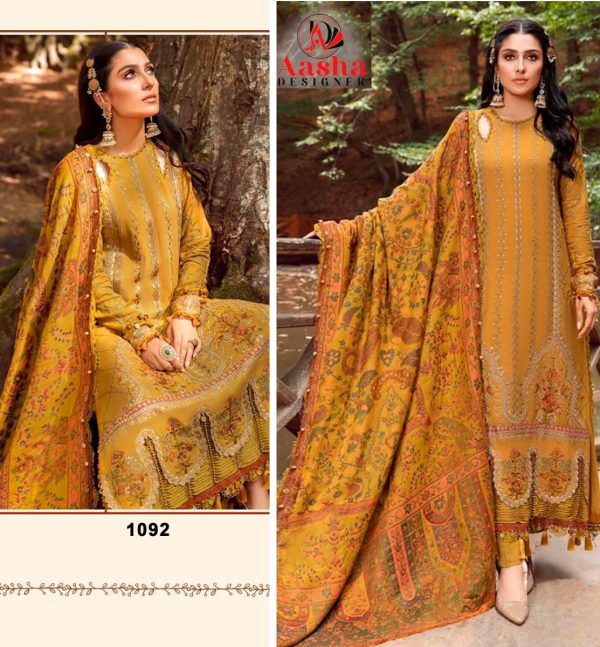 AASHA DESIGNER 1092 PAKISTANI COTTON SUITS