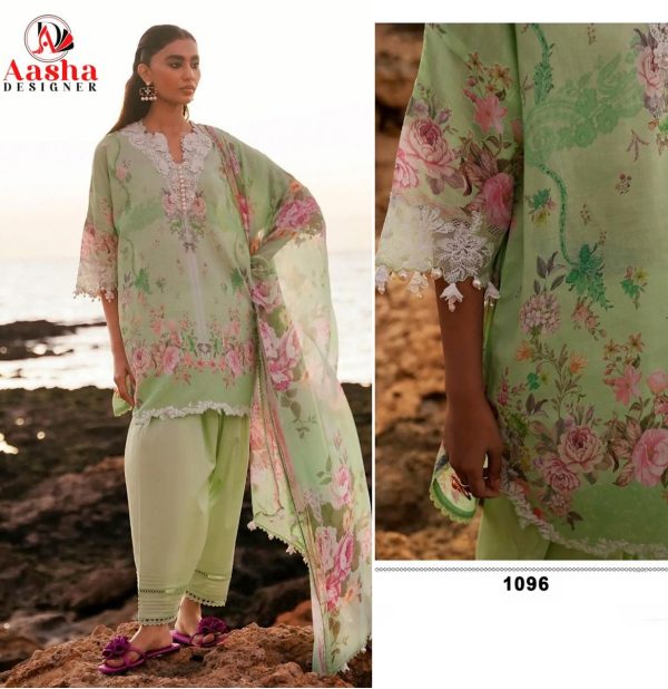 AASHA DESIGNER 1096 PAKISTANI COTTON SUITS