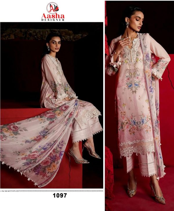 AASHA DESIGNER 1097 PAKISTANI COTTON SUITS