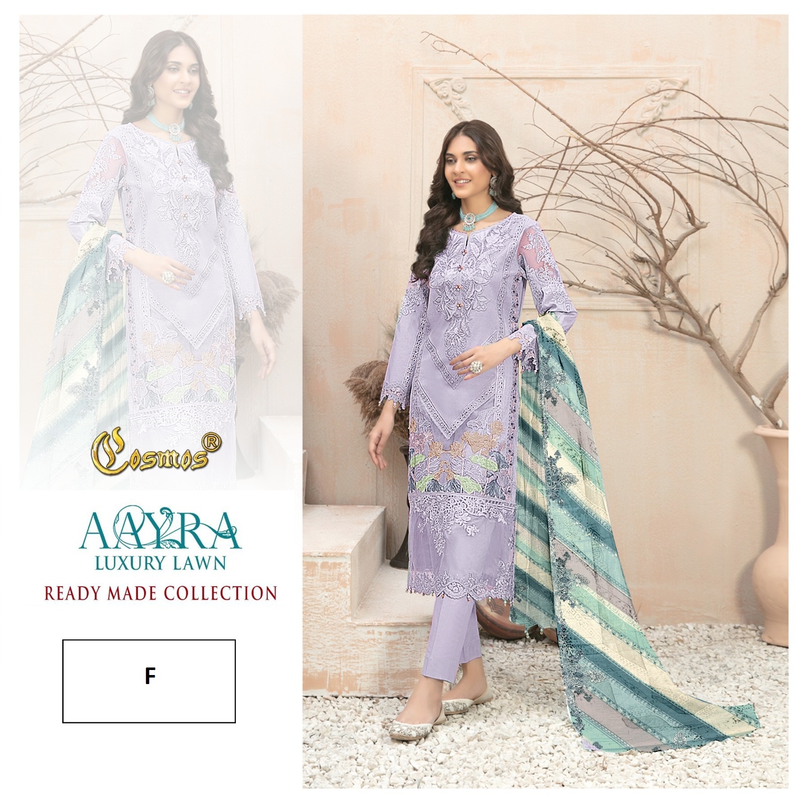 COSMOS AAYRA LUXURY LAWN F READYMADE SUITS