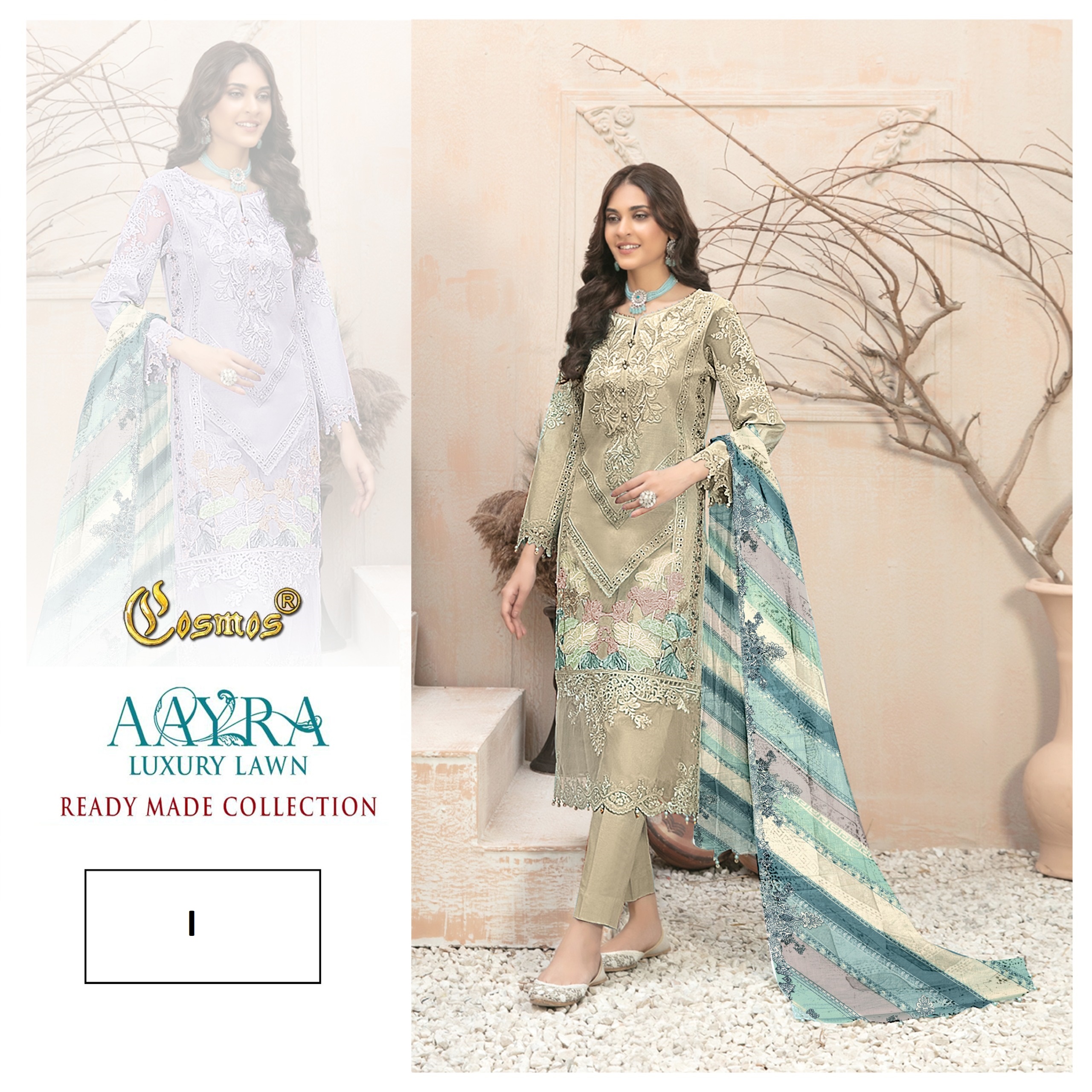COSMOS AAYRA LUXURY LAWN I READYMADE SUITS