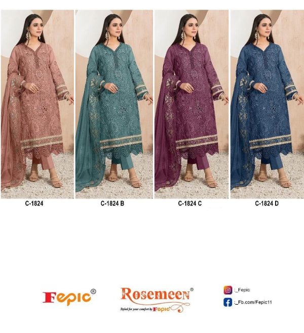 FEPIC C 1824 A B C D ROSEMEEN PAKISTANI SUITS