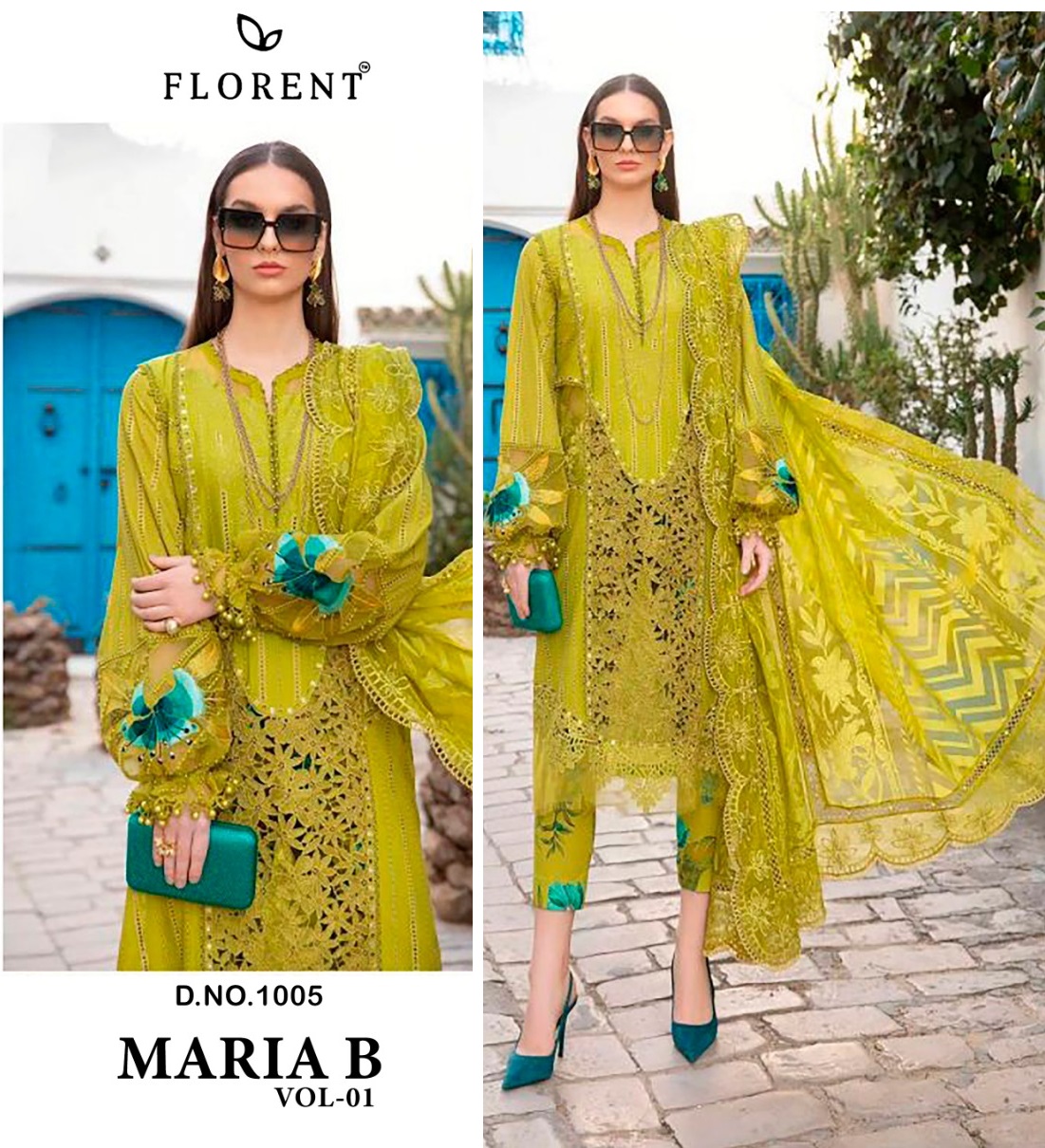 FLORENT 1005 MARIA B VOL 01 PAKISTANI SUITS