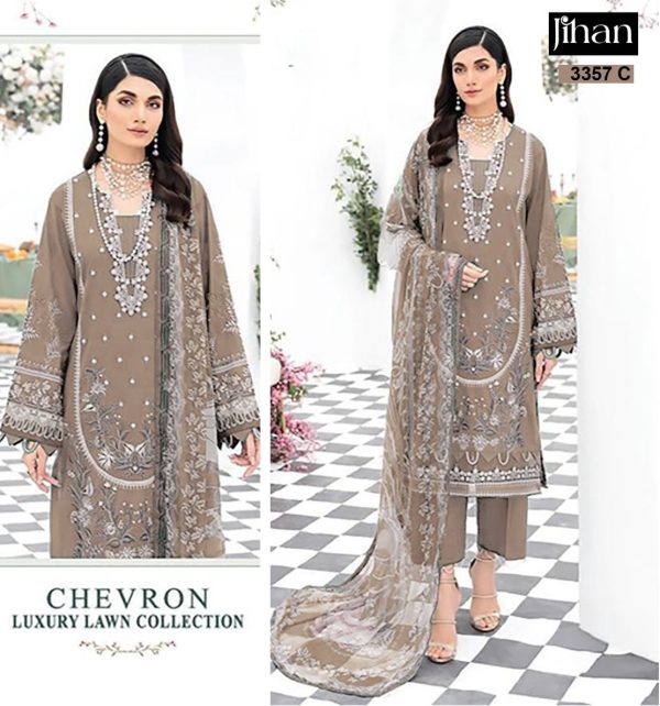 JIHAN 3357 C CHEVRON LAWN COLLECTION SUITS