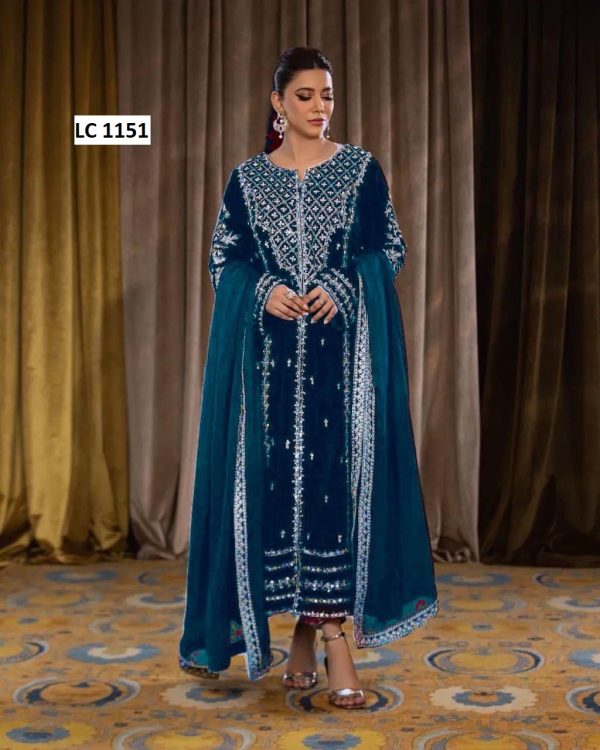 LC 1151 B DESIGNER VELVET SUITS WHOLESALE