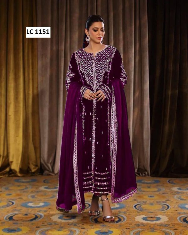 LC 1151 D DESIGNER VELVET SUITS WHOLESALE