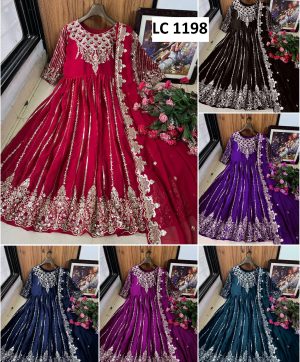 LC 1198 DESIGNER GOWN WHOLESALE IN COLORS