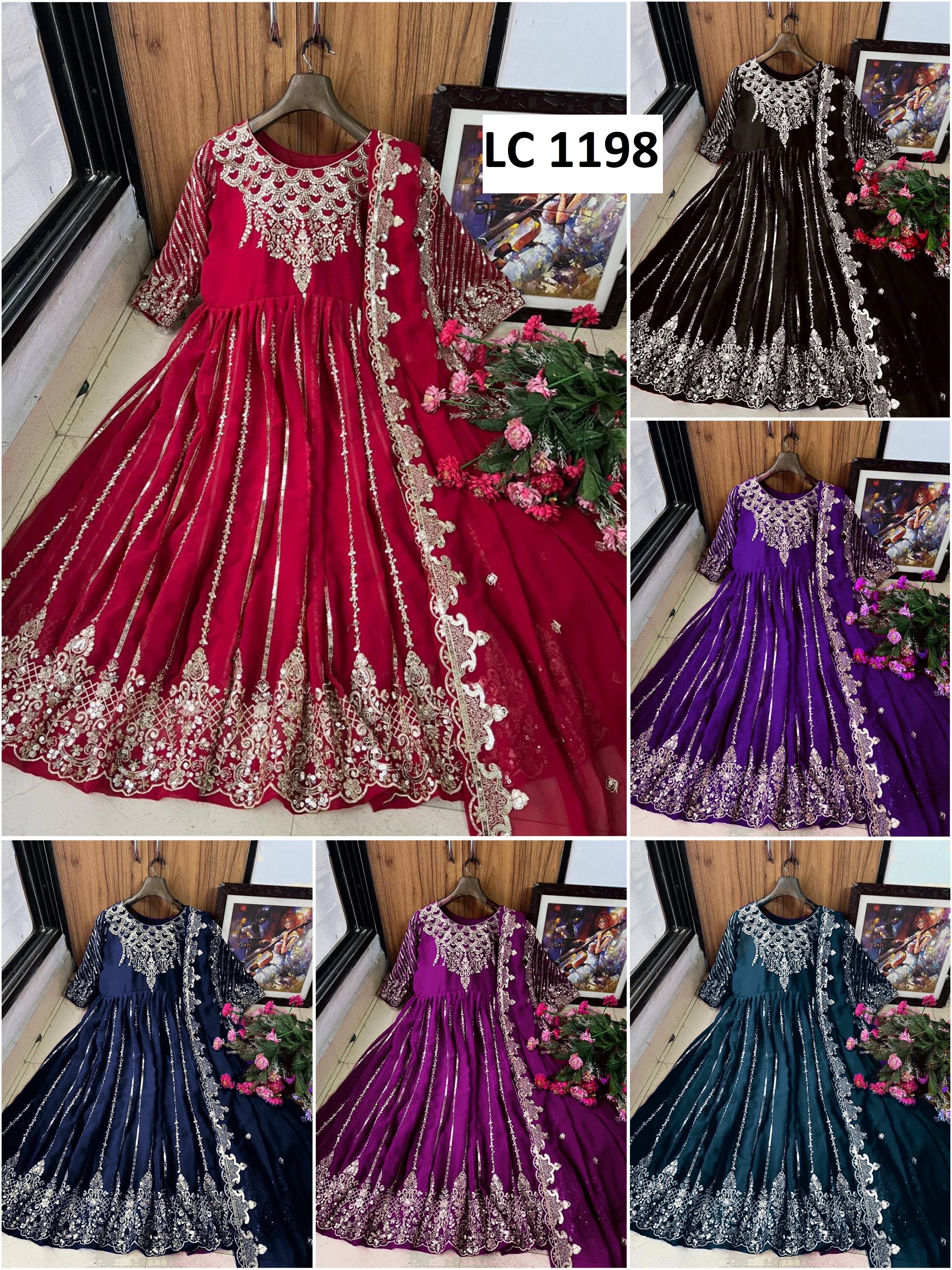 LC 1198 DESIGNER GOWN WHOLESALE IN COLORS