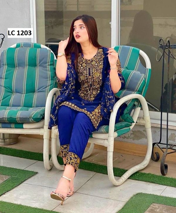 LC 1203 DESIGNER TOP PLAZZO SUITS WHOLESALE