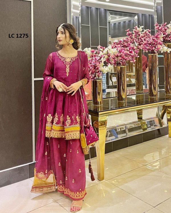 LC 1275 DESIGNER TOP PLAZZO SUITS WHOLESALE