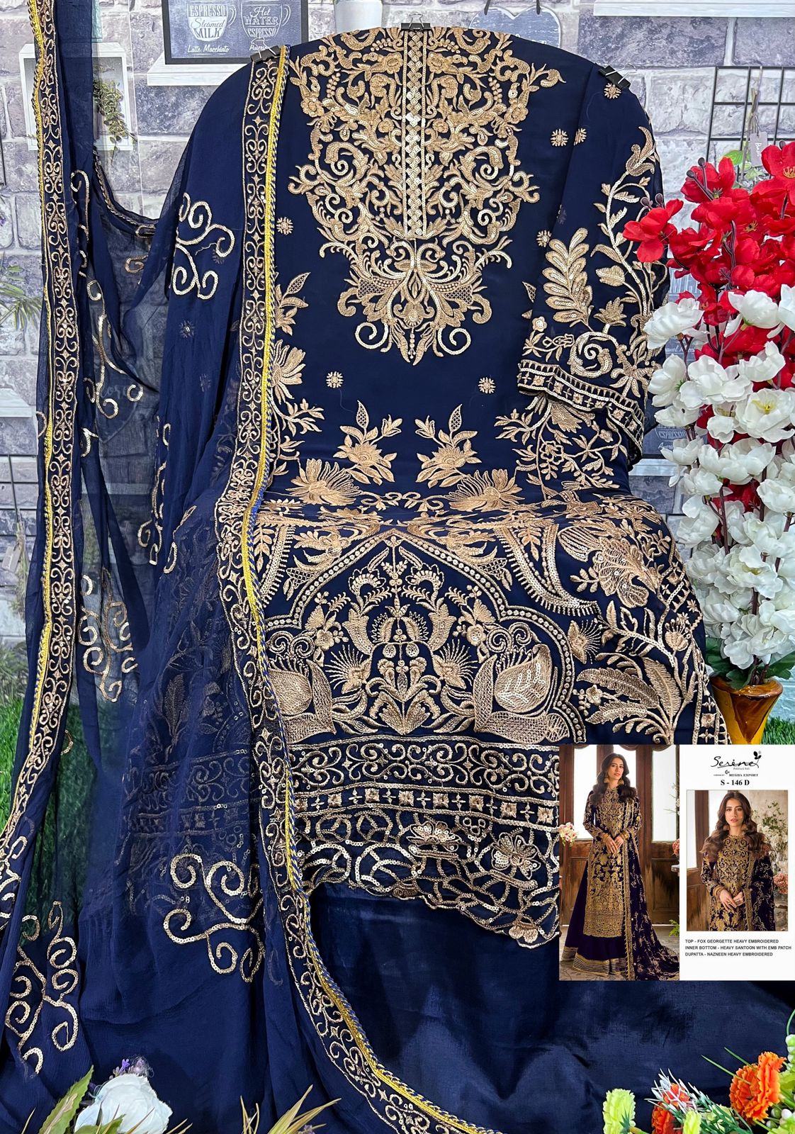 SERINE S 146 D PAKISTANI SALWAR SUITS IN INDIA