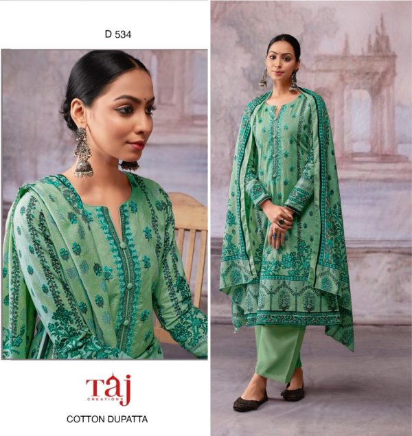 TAJ CREATIONS 534 COTTON SUITS WHOLESALE