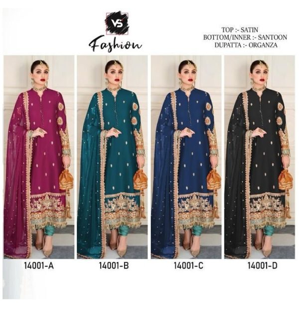 VS FASHION 14001 A B C D SALWAR SUITS WHOLESALE