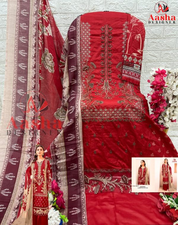 AASHA DESIGNER 1065 B PAKISTANI COTTON SUITS