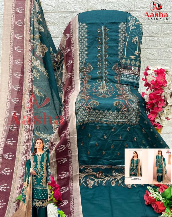 AASHA DESIGNER 1065 C PAKISTANI COTTON SUITS