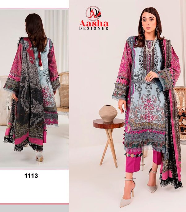 AASHA DESIGNER 1113 COTTON PAKISTANI SUITS