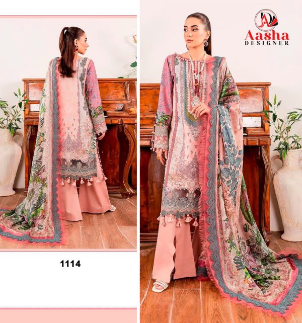 AASHA DESIGNER 1114 PAKISTANI SUITS WHOLESALE