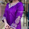 AKSHAR DESIGNER PURPLE CHANDERI SILK SUITS