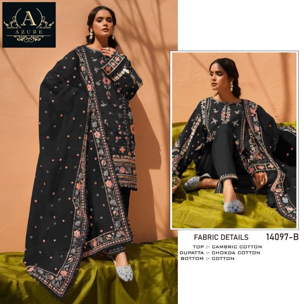 AZURE 14097 B COTTON PAKISTANI SUITS IN INDIA