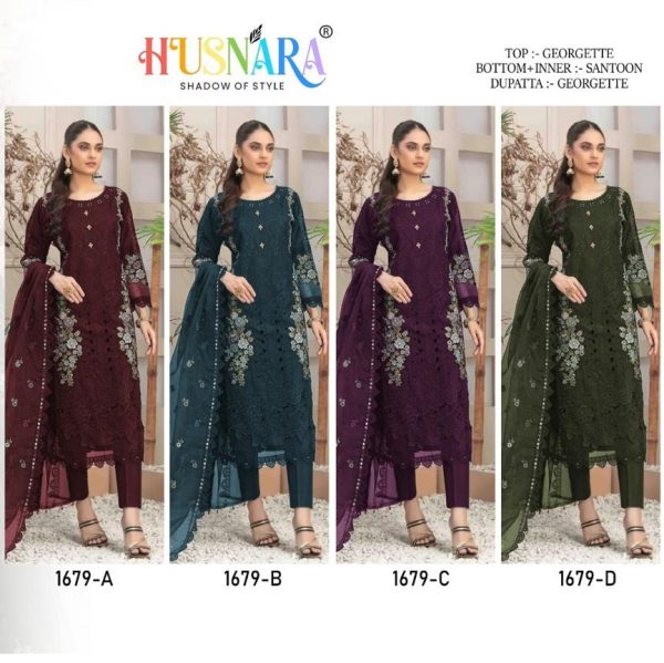 HUSNARA 1679 A B C D SALWAR SUITS WHOLESALE