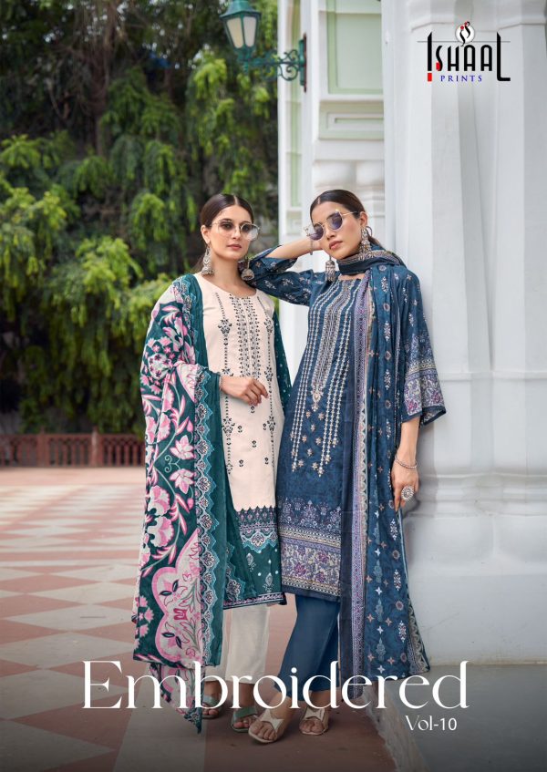 ISHAAL PRINTS EMBROIDERED VOL 10