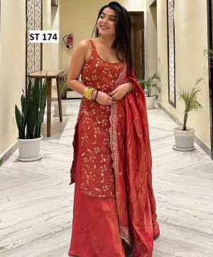 SHREE TEXTILE ST 174 A DESIGNER SUITS WHOLESALE