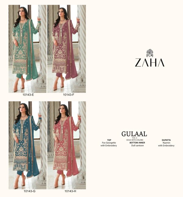 ZAHA 10143 E F G H GULAAL VOL 2 SALWAR SUITS