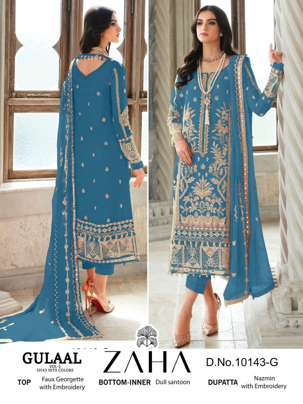 ZAHA 10143 E F G H GULAAL VOL 2 SALWAR SUITS