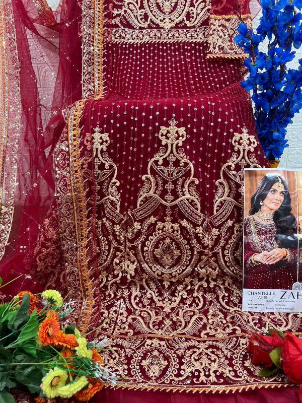 ZAHA 10358 A CHANTELLE VOL 10 PAKISTANI SUITS