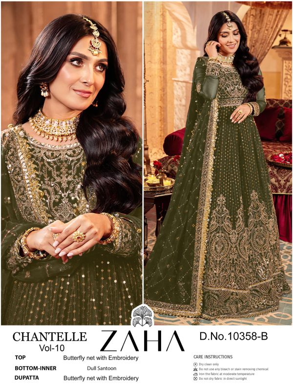 ZAHA 10358 B CHANTELLE VOL 10 PAKISTANI SUITS