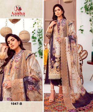 AASHA DESIGNER 1047 B PAKISTANI COTTON SUITS