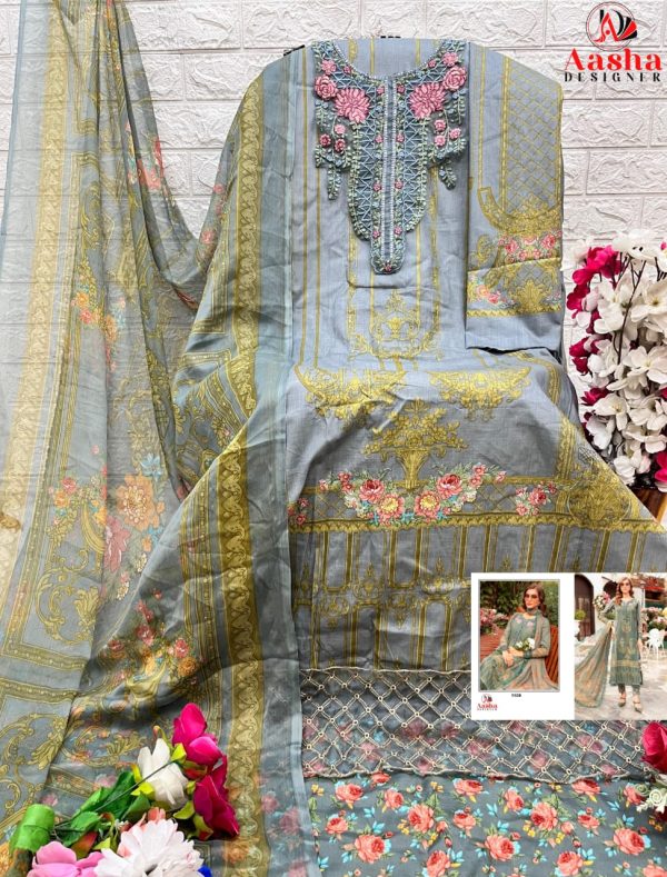 AASHA DESIGNER 1100 PAKISTANI COTTON SUITS