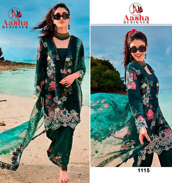 AASHA DESIGNER 1115 PAKISTANI COTTON SUITS