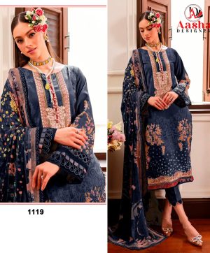 AASHA DESIGNER 1119 COTTON SUITS WHOLESALE