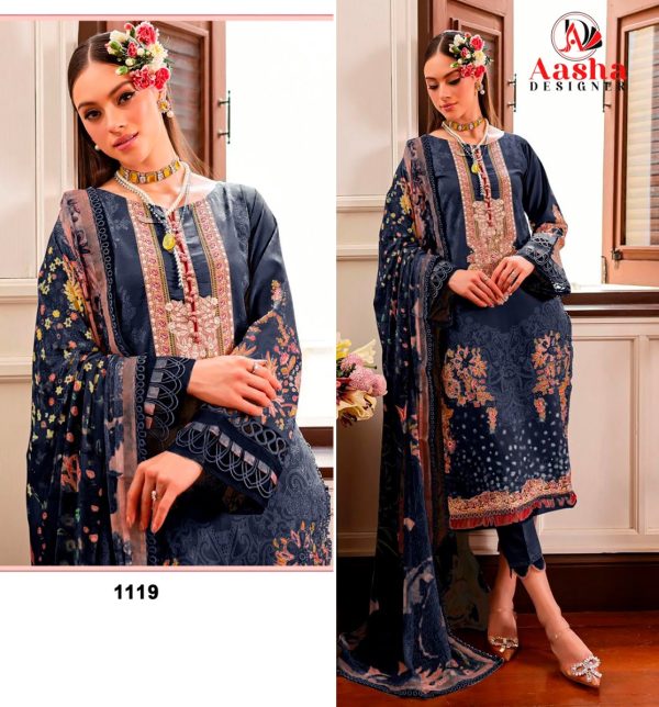 AASHA DESIGNER 1119 COTTON SUITS WHOLESALE