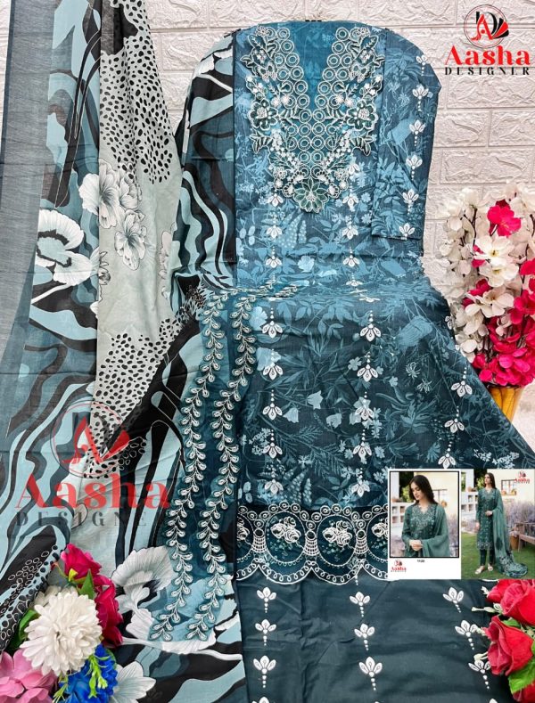 AASHA DESIGNER 1120 COTTON PAKISTANI SUITS