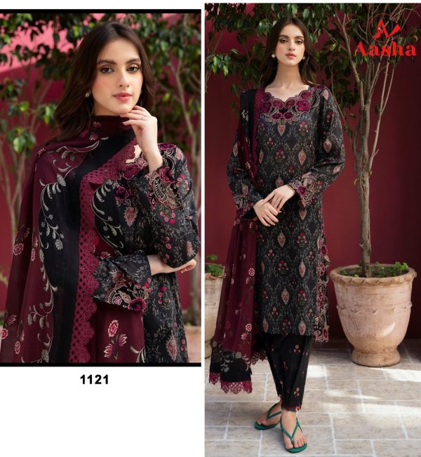 AASHA DESIGNER 1121 COTTON SUITS WHOLESALE