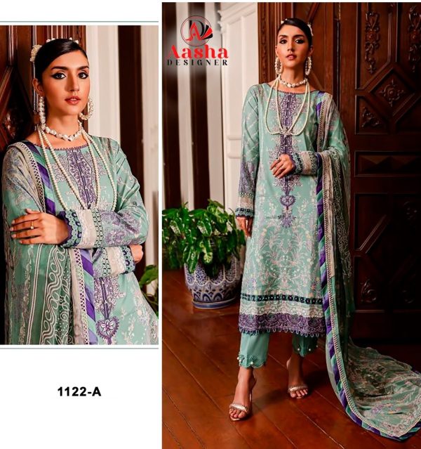 AASHA DESIGNER 1122 A QUEEN COURT VOL 8 SUITS