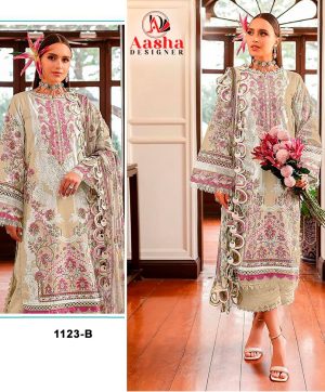 AASHA DESIGNER 1123 B PAKISTANI COTTON SUITS