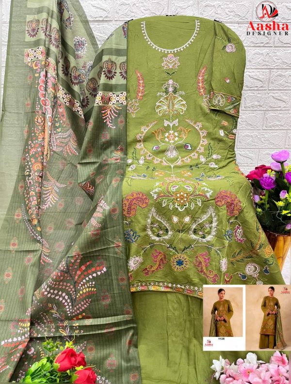 AASHA DESIGNER 1125 PAKISTANI COTTON SUITS