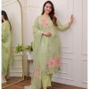 AKSHAR DESIGNER PURE SHIFLI LINEN GREEN SUITS